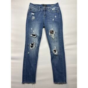 Judy‎ Blue Women's Camouflage Peek-A-Boot Skinny Fit Blue Jeans - 7/28 (29x27)*